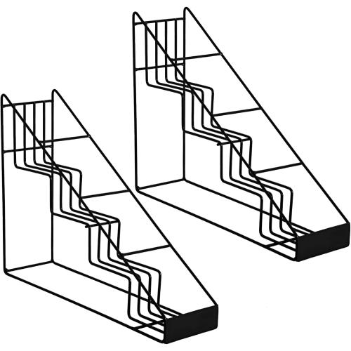 mustry Coffee Syrup Rack for Coffee Bar Accessories, Coffee Syrup Holder Fits with Torani and Monin Syrup, Coffee Bar Organizer Holds 4 Bottles, 2 Pack