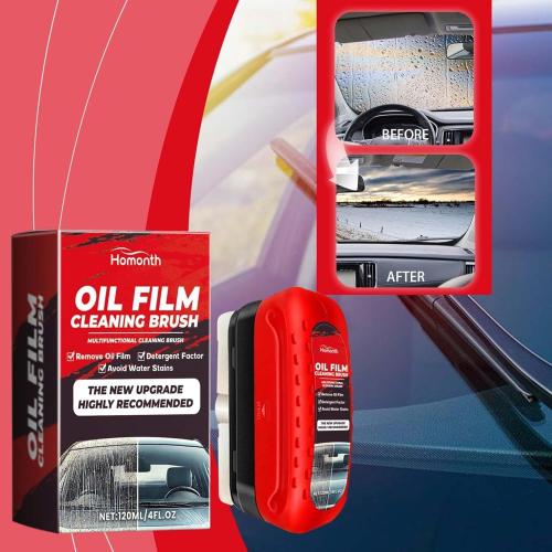 Automotive Oil Film Cleaning Brush 2024 Glass Oil Film Remover for Car Window Windshield Cleaner Tool Glass Cleaning Board 120mL