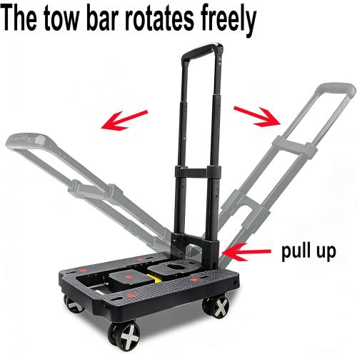 Car Seat Dolly for Airport - CarSeat Roller Cart Wheels for Airplane - Car Seat Travel Cart Carrier with Straps Foldable Luggage Trolley Folding Hand Truck (Black)