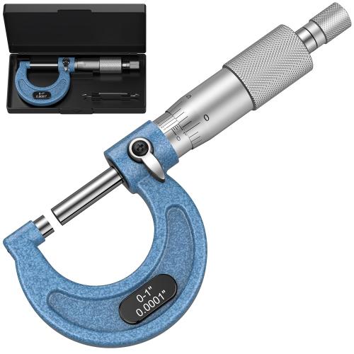 Blue HDLNKAK Outside Micrometer, 0-1 Machinist Micrometer, 0.0001 Graduation Micrometer Set, Alloy Precision Micrometer, Machinist Tool, Micrometer Standard with Case