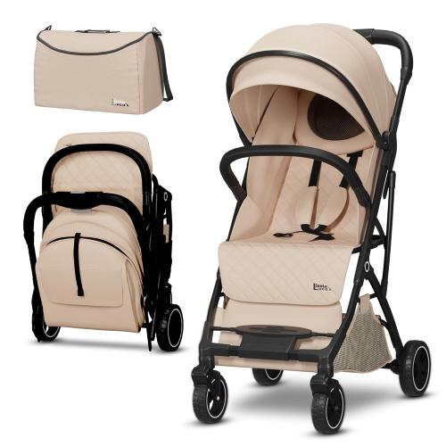 Compact Travel Stroller for Airplane - Lightweight Folding Design, Includes Convertible Change Mat Bag & Secure Brake - Ideal Carry-On Stroller for Newborns to Toddlers