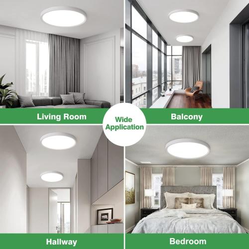2PK 16 COLOR BLACK LED Flush Mount Ceiling Light, 32W, 3480LM, 3000K/4000K/6000K CCT Selectable, Round Flat Panel Light Low Profile Ceiling Fitures for Hallway, Kitchen, Bedroom, Laundry Room