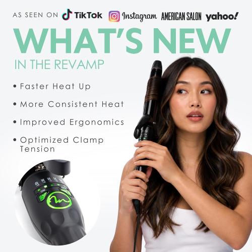 MINT REVAMP X-Long Barrel 1.5 Inch Curling Iron — Easier & Faster Styling for Long Hair | Truly Ionic & Even Heat Ceramic Curling Iron 1 1/2 Inch | Professional Optimized Clamp for Smooth Salon Curls