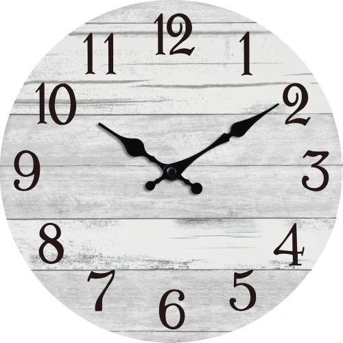 KECYET Wall Clock Battery Operated 12 Inch Gray Silent Non Ticking Country Rustic Design Vintage Retro Decorative for Bathroom Kitchen Bedroom