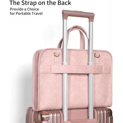 Protective Sleeve Case Bag Compatible with MacBook Pro 16 Inch, 15.6 inch, HP, Dell, Acer Aspire, Asus Notebook, Computer Bag with Shoulder Strap,Pocket,Handle, Pink