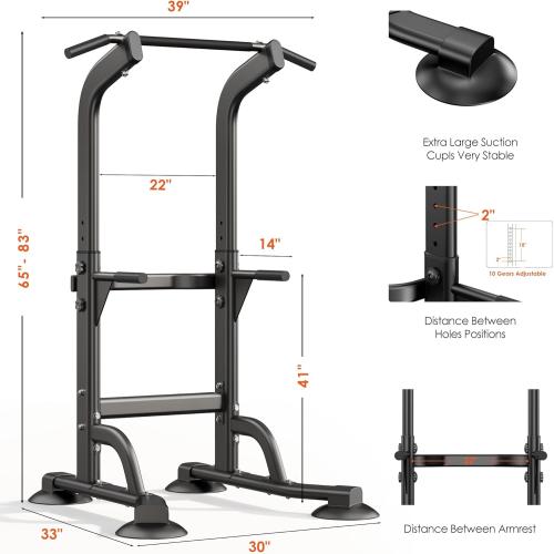 SogesPower Power Tower Dip Station Pull Up Bar for Home Gym Adjustable Height Strength Training Workout Equipment,Pull Up Bar Station