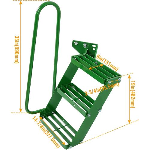 HECASA Left Hand Stair Step Kit Compatible with John Deere 4050 4240 4430 4630 4440 4230 4555 4650 4850 4955 LH Handrail Powder Coated Durable Steel Tractor Step