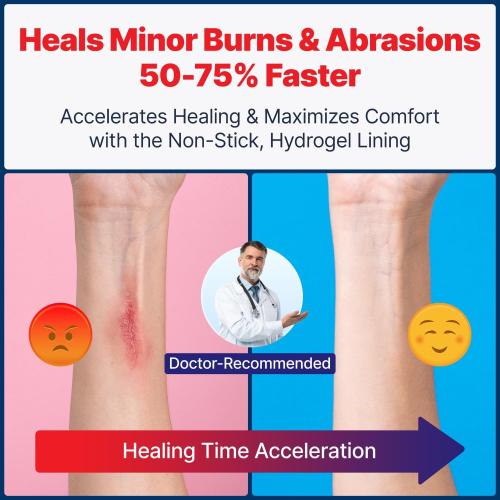 BurnFix® - 4 Pack-Burn Gel Dressing 4 x 4 Burn Care Cream First Aid Treatment. Immediate Pain Relief Hydrogel Burn Dressing for 1st, 2nd Degree Burns, Razor & Sunburns for Home, Work, Fire, EMS