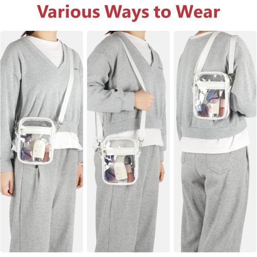 PACKISM Clear Bag for Stadium Events - Clear Purses for Women Stadium Crossbody Messenger Bag for Concerts Sporting Events