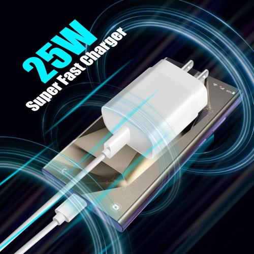 Super Fast Samsung Charger 25W USB C Android Phone Charger Block,2Pack 10FT Long Samsung Charger Fast Charging Cord Type C Wall Chargers for SamsungGalaxy S25 Ultra/S25/S24 /S23/S22 FE/S21/S20/A54/A16