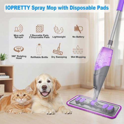 Spray Mops for Floor Cleaning - Wet Dry Mops for Hardwood Tile