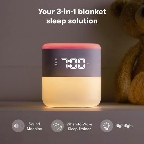 Frida Baby 3-in-1 Alarm Clock   Sound Machine   Nightlight | Wake Up Light Sunrise Alarm Clock, White Noise Soother, Sleep Trainer, Nursery   Toddler   Kids Bedroom (Bluetooth)