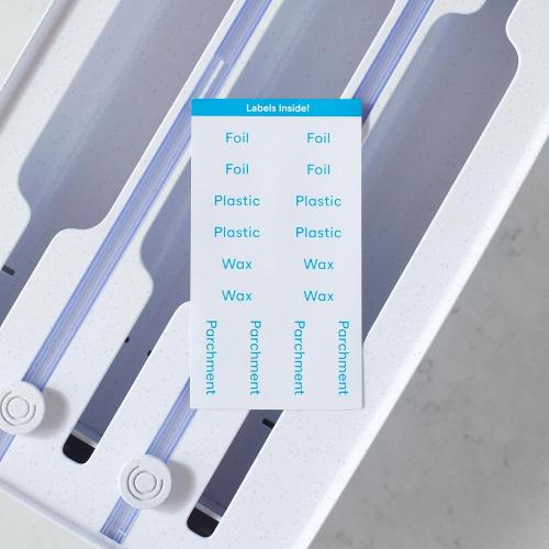 YouCopia StoraRoll Wrap Dispenser, 3-in-1, Drawer Organizer for Foil, Plastic Wrap, Parchment and Wax Paper with Safety Cutters and Labels for Kitchen Organization