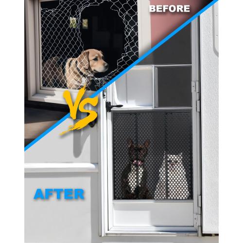 RV Screen Door Protector for Dogs, Adjustable RV Screen Door Pet Protector Guard, Black(Patented Design)