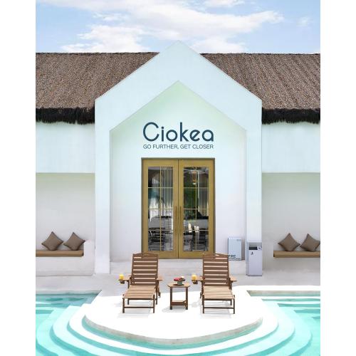 Oversized Outdoor Chaise Lounge Chair, HDPE Patio Chair with Wheels | Oversized outdoor HDPE chaise lounge with wheels & cup holder, 5 adjustable position, UV-resistant for patio, pool & backyard