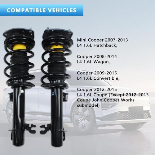 Front Shock Strut Assembly Left & Right Compatible with Mini Cooper 2007–2015 — Replace OE# 31316780471/31316780472