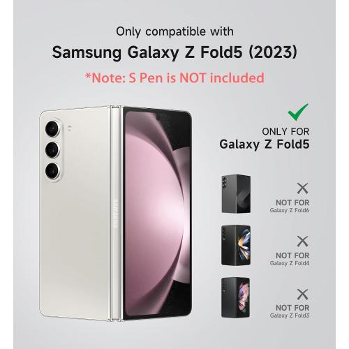 Size Galaxy Z Color Pink SURITCH for Samsung Galaxy Z Fold 5 Case with Kickstand and S Pen Holder [S Pen NOT Included], Phone Case for Z Fold 5 2023 -Light Pink