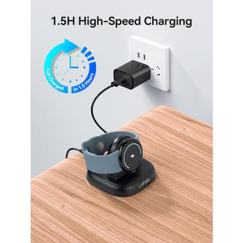 LVFAN Charger for Pixel Watch 3 2 & Fitbit Sense 2 / Versa 4 3, Charging Cable Charger Replacement Accessories, Charger Stand Dock for Google Pixel Watch 3 2 & Fitbit Versa 4 3 / Sense 2 / Sense