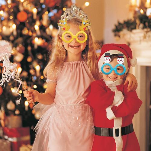 BigOtters Christmas Paper Eyeglasses, Christmas Party Glasses Bulk Frame Costume for Adults and Kids Party Favors Photo Booth, 12PCS