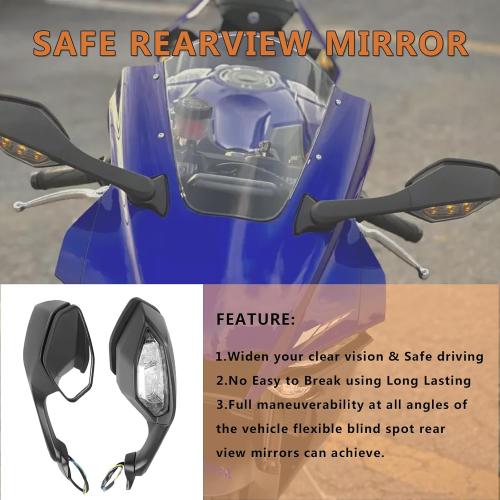 Offroad Rear View Side Mirror Adjustable Motorcycle Side Rearview Mirrors Replacement for Yamaha YZF R1 2015-2025 R6 2017-2022 R1S 2016-2018 R1M 2016-2025