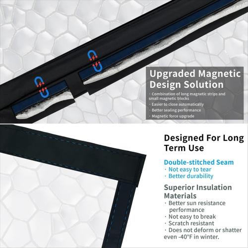 Magnetic Thermal Insulated Door Curtain 32 x 80 inch, Transparent Door Cover, Keep Warm in Winter Cool in Summer, Self Sealing, Pet and Kid Friendly