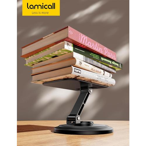 Lamicall Cell Phone Stand for Desk - [360° Rotation] Sturdy Adjustable Desktop Phone Holder, Foldable Mobile Stand, Office Desk Accessories Gifts for iPhone 17 16 15 14 Pro Max, Galaxy S26, Cellphone