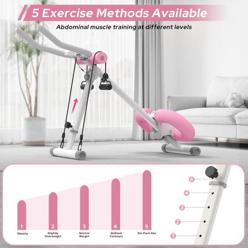 KEY2FUN Ab Machine, Adjustable Ab Workout Equipment, Ab Trainer Machine for Abs Workout, Ab Workout Machine for Body Shaping Foldable Waist Trainer at Home Gym