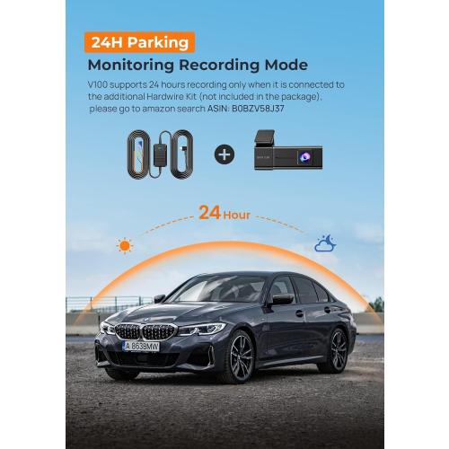 Dash Cam 2.5K 1440P Front Dashcam for Cars, E-YEEGER Mini WiFi Hidden Dashcams with App, Night Vision Car Camera, 24H Parking Mode, G-Sensor, Loop Recording, Free 32G Card, Support 256GB Max, Black