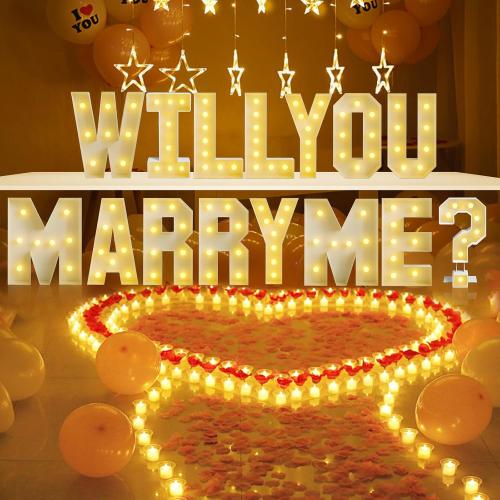 Will You Marry Me Letters 2FT,Will You Marry Me Sign Proposal Decorations for Engagement Wedding Decor