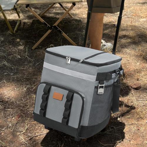 Wheeled Cooler, Advanced Insulation, High Density Material, Large Capacity C with Wheel for Camping, Hiking, Picnic 35L