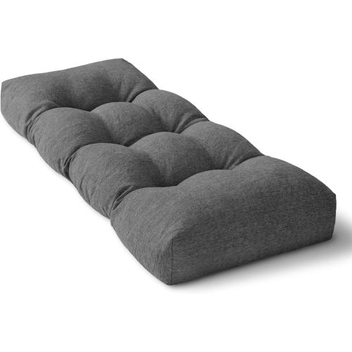 Bench Cushion 36 Inch - Polyester Brushed, High-Density Foam, Non-Slip Bottom, Soft Durable Indoor Tufted Long Seat Cushion for Window Garden Furniture (Dark Gray, 36x14x4 Inch)