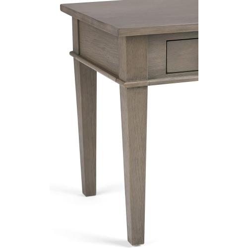 SIMPLIHOME Carlton SOLID WOOD 18 inch Wide Square Transitional End Side Table in Farmhouse Grey for the Living Room and Bedroom