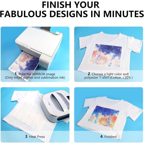 Size 13x19 HTVRONT Sublimation Paper 13x19 Inches - 150 Sheets Excellent Ink Release Sublimation Transfer Paper for Tumblers, Mugs, T-shirts