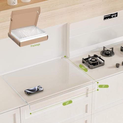 Extra Large Food Grade Cutting Boards for Kitchen Counter 24x20 inch, Polycarbonate Chopping Board with Lip, Anti-Slip Transparent Cutting Board for Countertop Protection