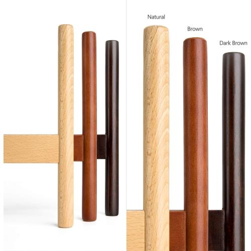 Mkono Plant Stand Mid Century Wood Flower Pot Holder (Plant Pot NOT Included) Modern Potted Stand Indoor Display Rack Rustic Decor, Up to 10 Inch Planter, Dark Brown