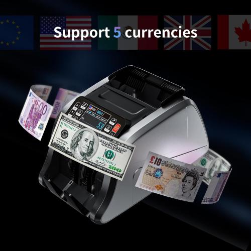 Aneken N60 Mixed Denomination Money Counter Machine, Value Counting, UV/MG/IR/DD Counterfeit Detection, 3.5 TFT Display Cash Counting Machine, Printer Enabled Bill Counter for Business