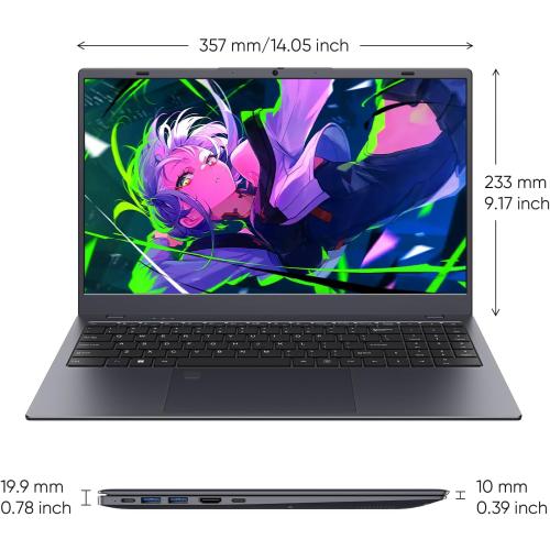 Coolby 15.6inch Laptop, 12GB RAM/256GB SSD, 1920x1080 IPS Display, Intel N95(Beats N5095) Quad Core Laptop Computer, Support Fingerprint