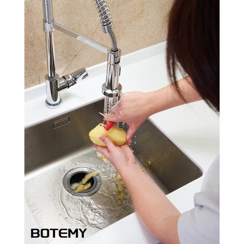 BOTEMY Extended Garbage Disposal Basket Strainer Stopper, Deep 304 Stainless Steel Kitchen Sink Flange for 3-1/2 Inch Standard Sink Drain Hole, Matte Black Deep Sink Disposal Stopper with Flange