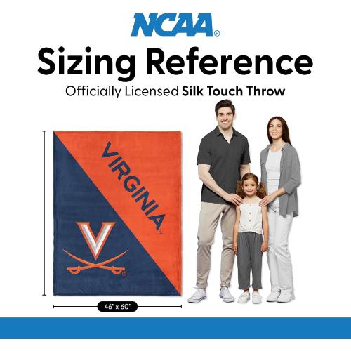 Northwest NCAA Silk Touch Throw Blanket, Ultra Soft Plush Polyester, Lightweight Warm Decorative Fan Gift, 46 x 60 in