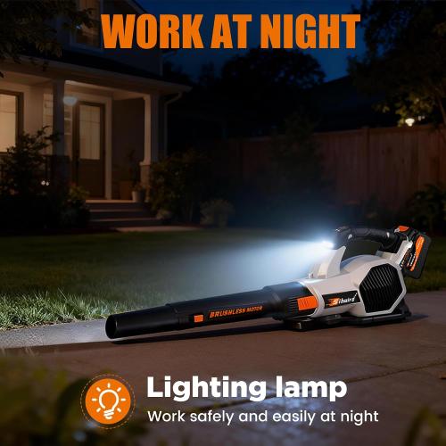 Sihuird Leaf Blower Cordless, 765CFM Electric Leaf Blowers with 2 x 7.8Ah Batteries and Charger, 3- Speed & Turbo Mode, Equipped with LED Lighting, 1 x Shoulder Strap, Blowers for Lawn Care - SL9501