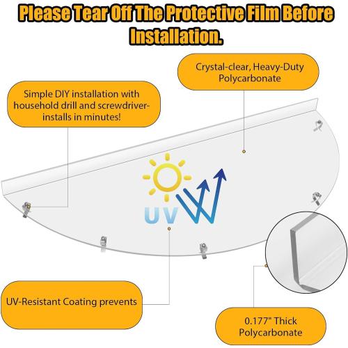 Basement Window Well Covers Outside, Heavy-Duty Egress Window Well Cover Clear, All-Weather Against Debris, UV Resistant, Tear-Resistant, Waterproof, Windproof (Only Cover)41 X 17