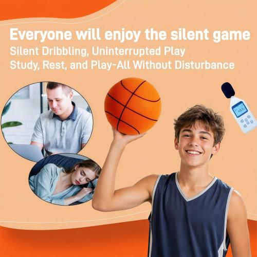 Indoor Basketball Set, 2025 Upgrade Silent Basketball with a Detachable Iron Basketball Hoop, Practicing Dribbling, Shooting, and Dunking Techniques Quietly at Any time Indoors,for Teens and Adults