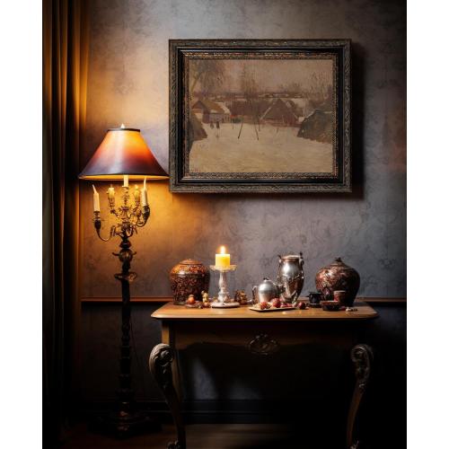 Size 24x30 DIY Wood Frame for 24x30 Stretched Canvas Paintings, Museum-grade Ornate Picture Frame for Vintage Rustic Retro Home, No Back & Cover, Open Back Canvas Frame for Living Room Decoration