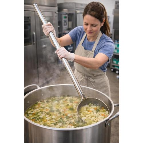 Extra Large 46” Stainless Steel Spoon – Giant Lightweight Cooking Ladle for Commercial & Home Use – Nearly 4ft Long Industrial Very Big Kitchen Spoon for Soups, Chili, Stock Pots, or Theater Prop