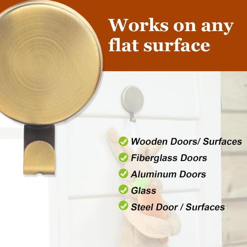 Jetec 3 Pcs Magnet Hooks Magnetic Wreath Hanger Wreath Holder for Fridge Refrigerator Metal Door Glass Door Surfaces Keys Office Home Kitchen Party Hanging Supplies Decoration(Gold,2.7 Inch)