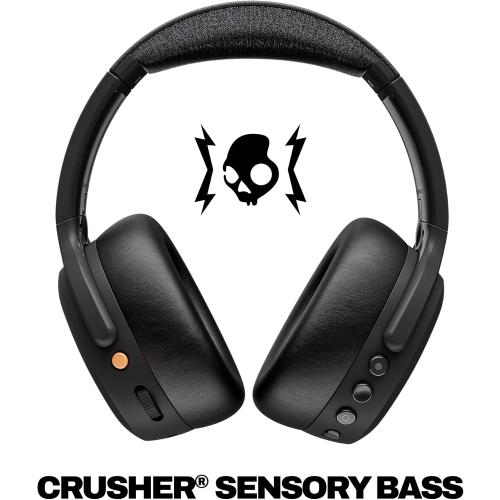 Skullcandy Crusher ANC 2 Wireless Over-Ear Bluetooth Headphones with Multi-Sensory Bass, Active Noise Cancelling, Up to 60 Hours Battery, Microphone for iPhone Android - True Black