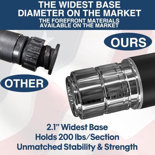 Black 16FT Telescoping Flag Pole Kit – 13 Gauge Black Aluminum for Outside House In-Ground Residential or Commercial Use, 80MPH Withstand, with Anti-Tangle Ring, Steel Clips, Nylon Flag