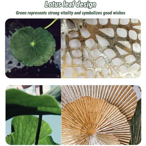 Brogana Large Wall Decor, 3D Handmade Metal Wall Art, Boho Lotus Leaf Metal Wall Decoration, Nautical Coastal Wall Decor, for Living Room Kitchen Office Yoga Room