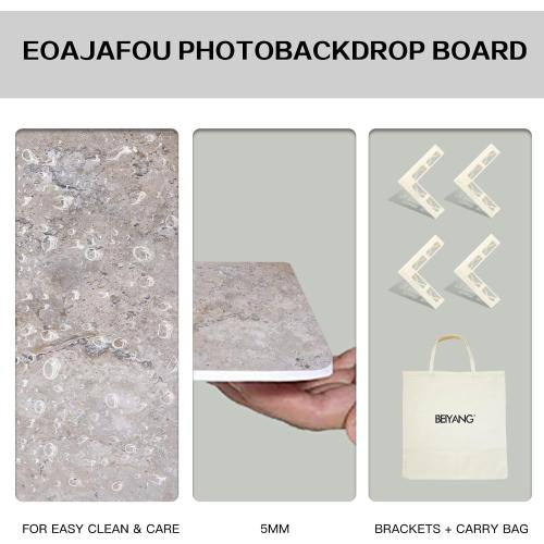 EOAJAFOU 5PCS Double Sided Flat Lay Photo Studio Backdrop Boards, 16x16 Inch Waterproof Tabletop Background Board, Reusable Backdrop Props for Food Makeup Jewelry Product Shooting