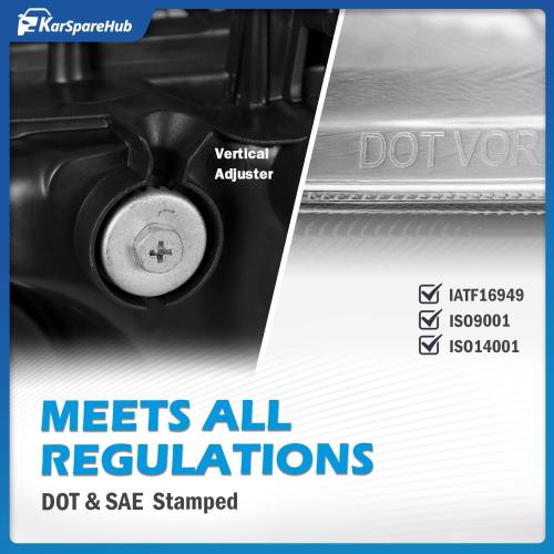 Headlights Assembly for 2012-2015 Honda Civic 4Dr Sedan, for 2012-2013 Honda Civic 2Dr Coupe Headlamp Replacement Driver & Passenger Side